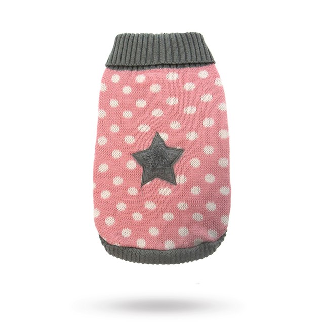 Pink Star - Strikket Hundegenser