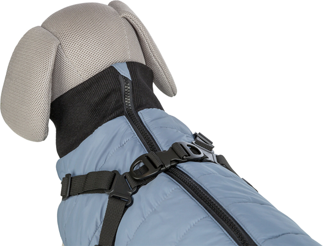 Pontis Hundedekke med integrert sele – Blå/Grå