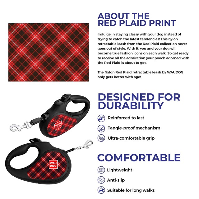 WAUDOG Rullekobbel - Plaid Red