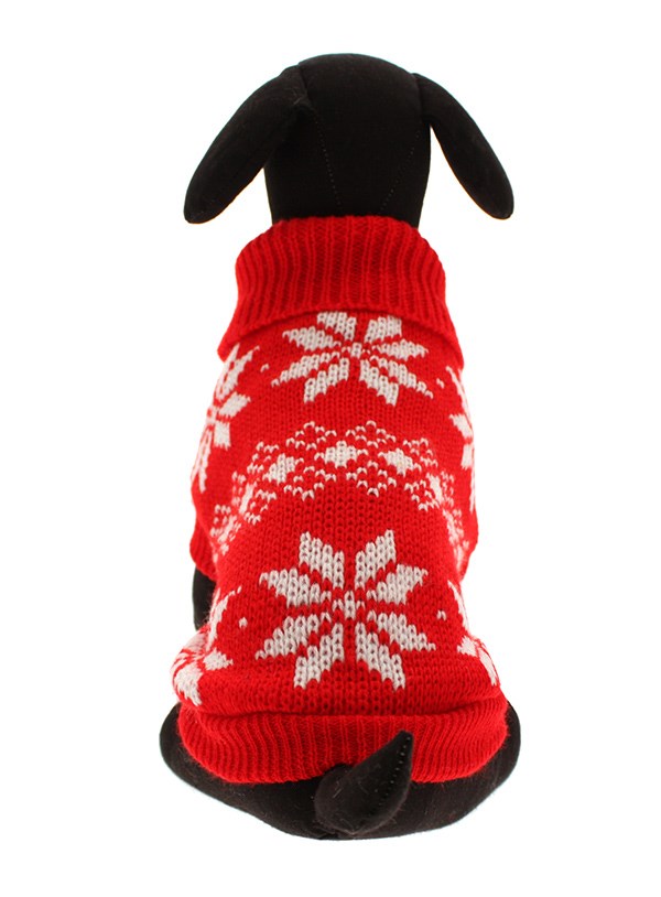 Red Snowflake Knitted Sweater