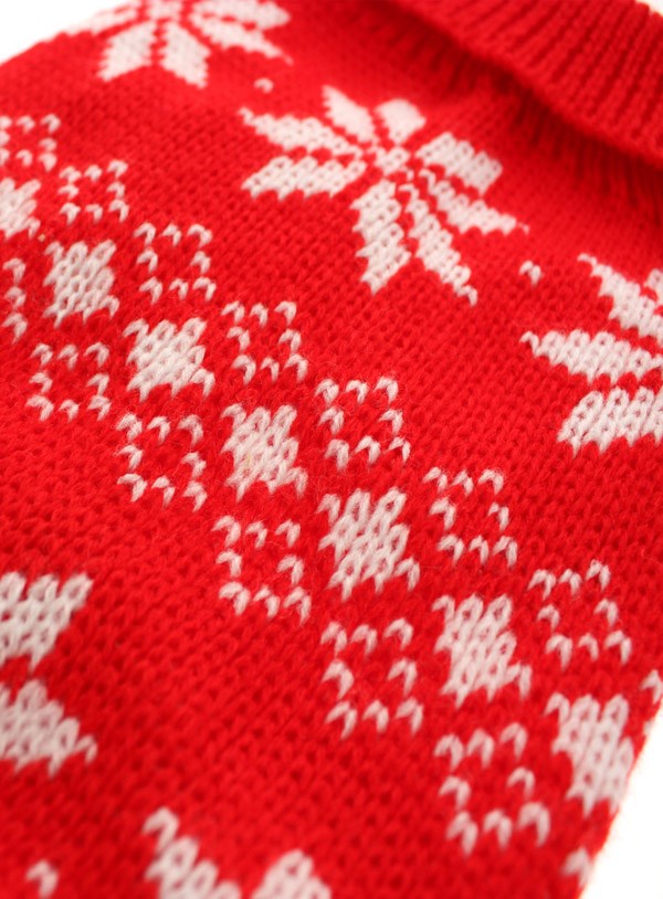 Red Snowflake Knitted Sweater