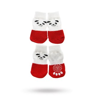 Rød/hvit - Hundesokker Med Antiskli
