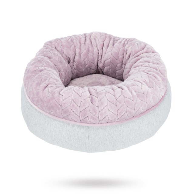 Junior Rund Hundeseng - Grå/Lilla