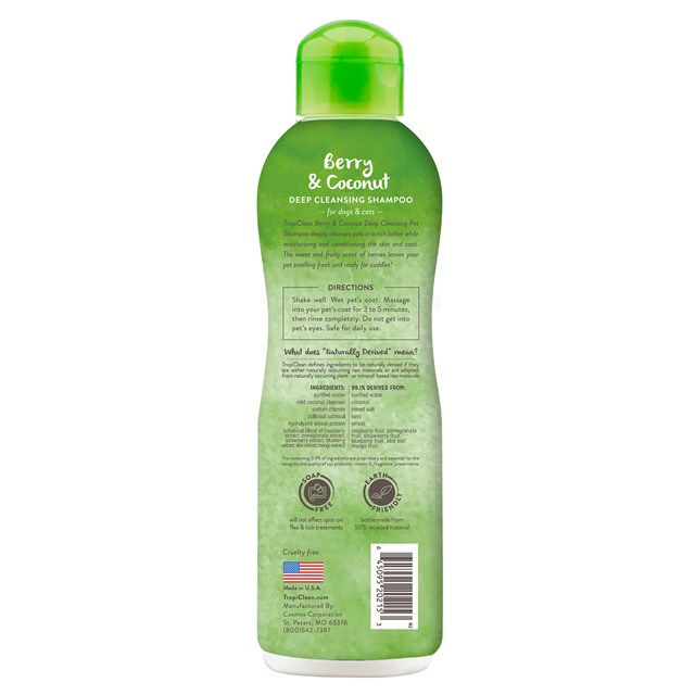 TropiClean Sjampo Deep Cleaning Berry Coconut 355ml