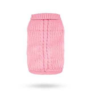 Rosa Kabelstrikket Hundegenser