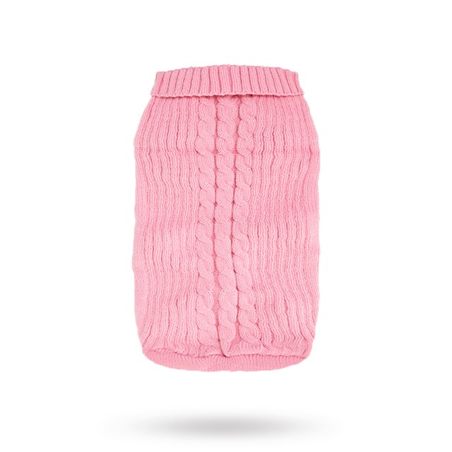 Rosa Kabelstrikket Hundegenser