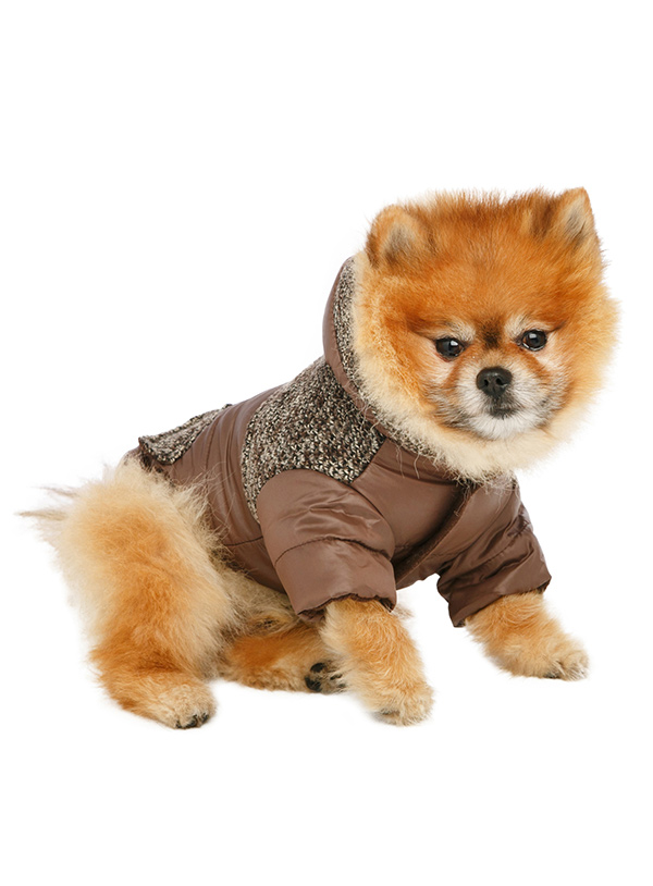 Delemere Tweed Trimmed Parka - Brown / Tan