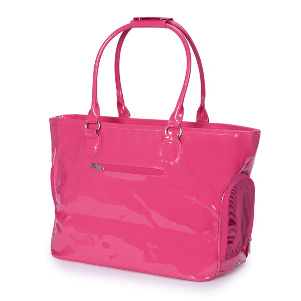 Zoey Patent Dog Carrier Pink