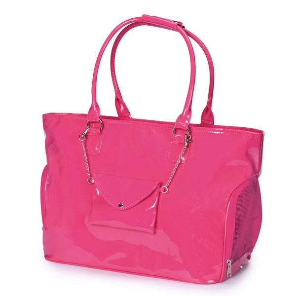 Zoey Patent Dog Carrier Pink