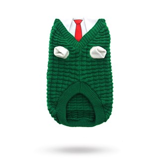 Wallaces Strikkede Hundegenser - Grønn