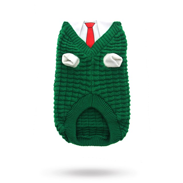 Wallaces Strikkede Hundegenser - Grønn