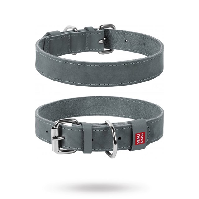 WAUDOG Classic - 
Lærhalsbånd Grå