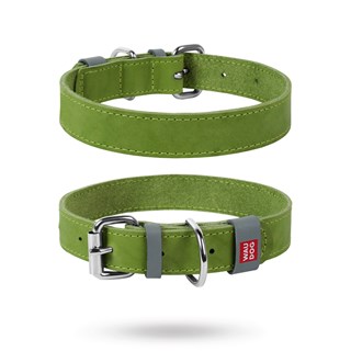 Waudog Classic - Lærhalsbånd Limegrønn