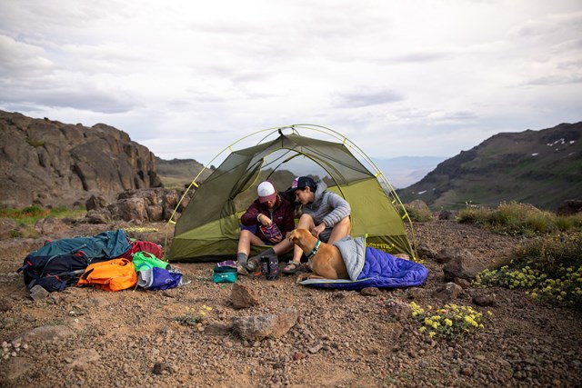 Highlands Dog Sleeping Bag Huckleberry Blue Sovepose
