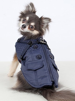 WILKES Navy - Hundedekken med Integrert Sele