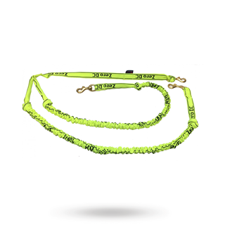 Zero Dc Elastisk Draglina Neongrønn - Over 10 Kg - 2,5 M For 2 Hunder